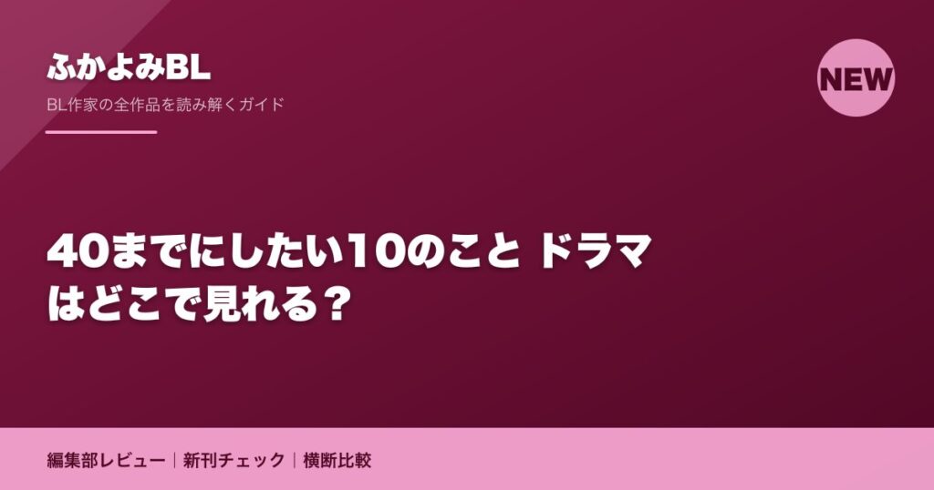 40までにしたい10のこと ドラマはどこで見れる？